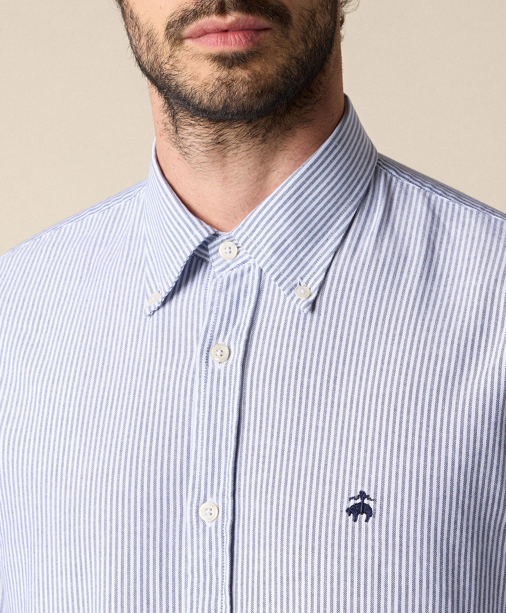 Brooks Brothers Slim Fit Oxford Shirt with Button Down Collar Navy CSHBD025COPCO001NAVYF001