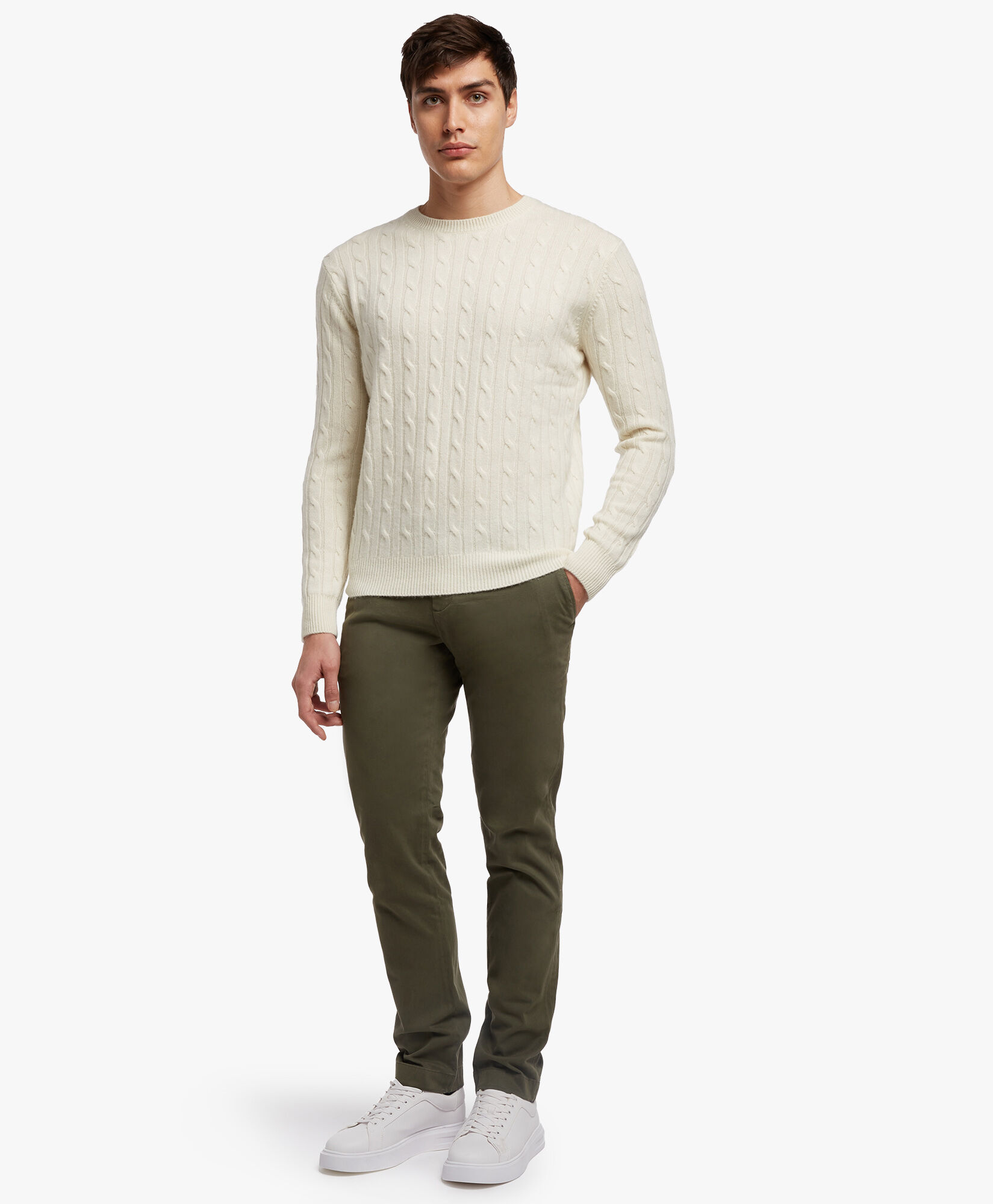 Brooks Brothers Stretch Cotton Chinos Gr&uuml;n CPCHI001COBSP003GREEP001