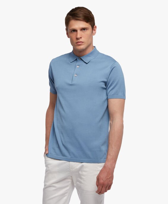 Brooks Brothers Cotton Polo Shirt Light blue KNPOL002COPCO002LTBLP001