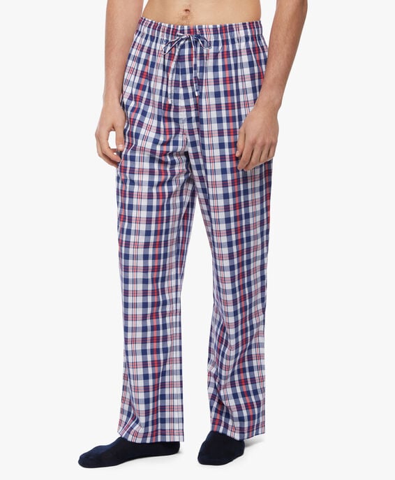 Brooks Brothers Pijama de madrás de algodón Blanco Abierto 1000094585US100197980