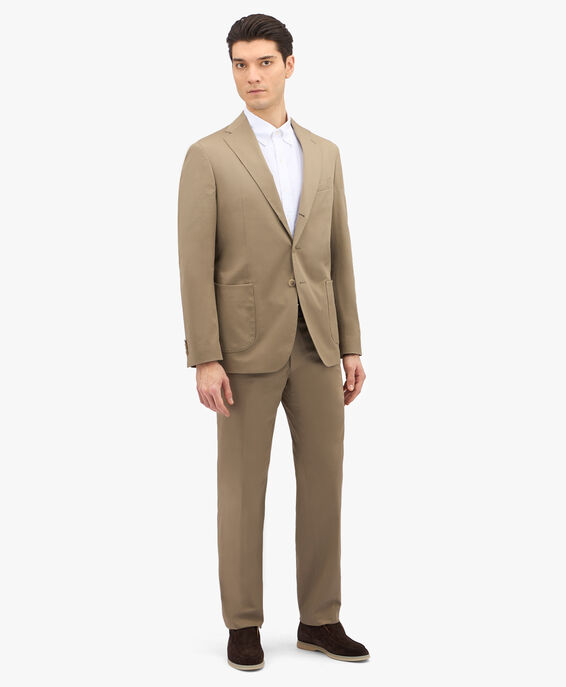 Brooks Brothers Khaki Stretch Cotton Suit Khaki STREG007COBSP003KHAKP001