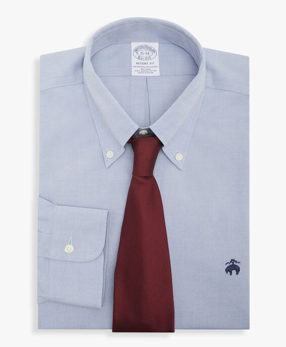 Brooks Brothers Azurblaues Regular-Fit Non-Iron Hemd aus Baumwolle mit Button-Down-Kragen Blau 1000096970US100204254