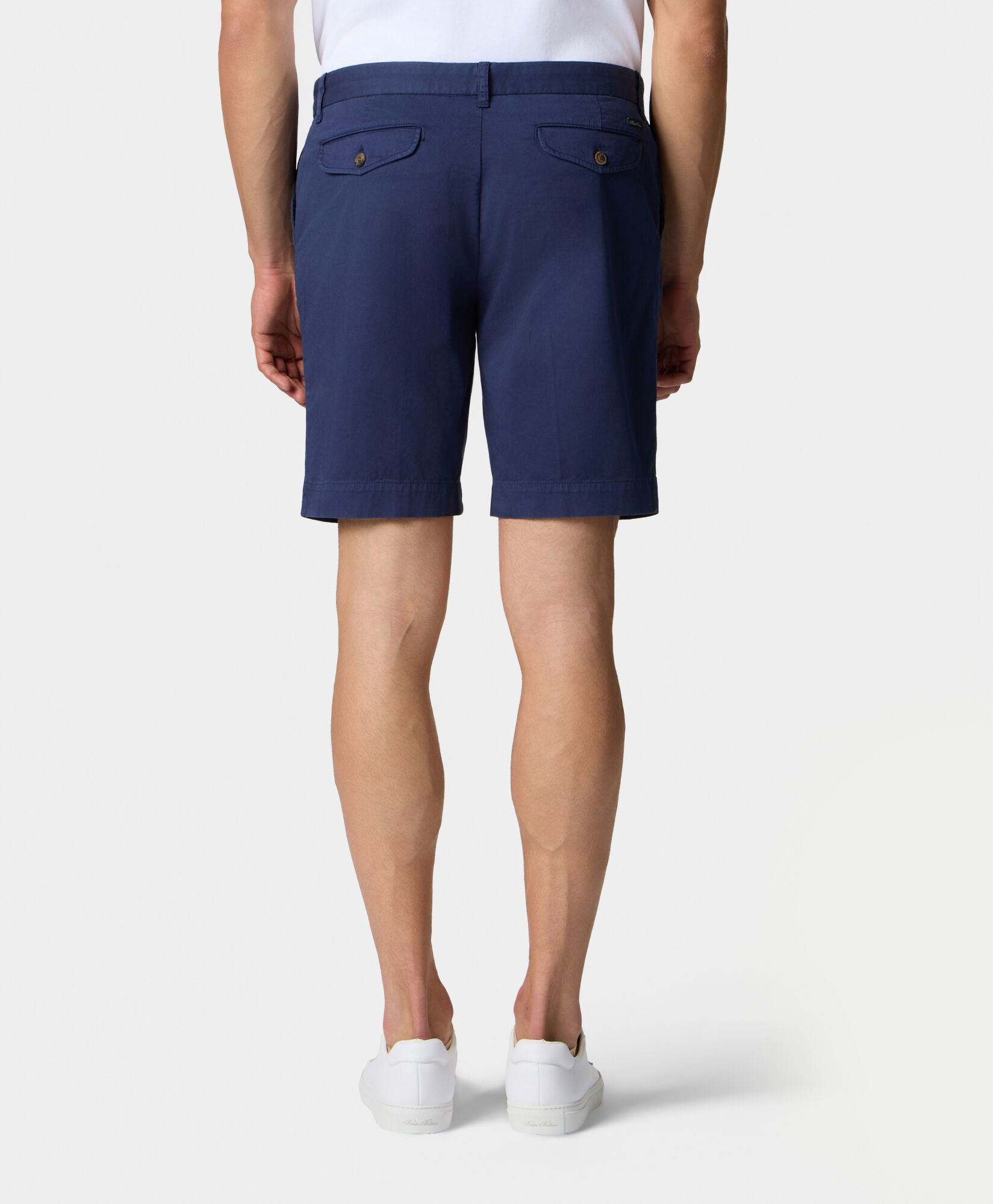 Brooks Brothers Stretch Cotton Gabardine Bermuda Shorts Blue CPBER007COBSP002BLUEP001