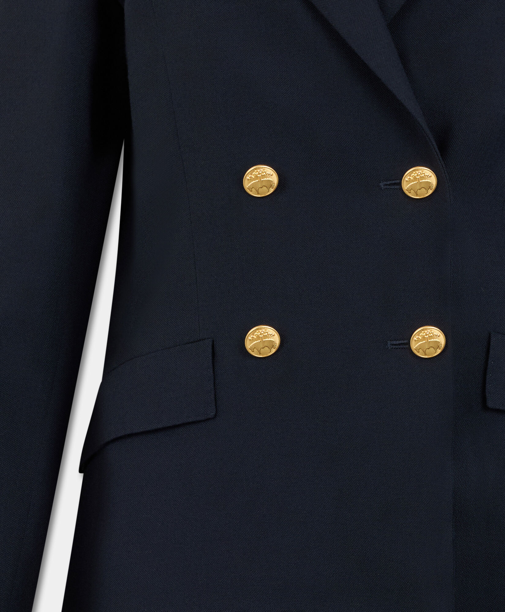 Brooks Brothers Gold Buttons Double-Breasted Virgin Wool Blazer Navy JKREG113WVPWV003NAVYP001