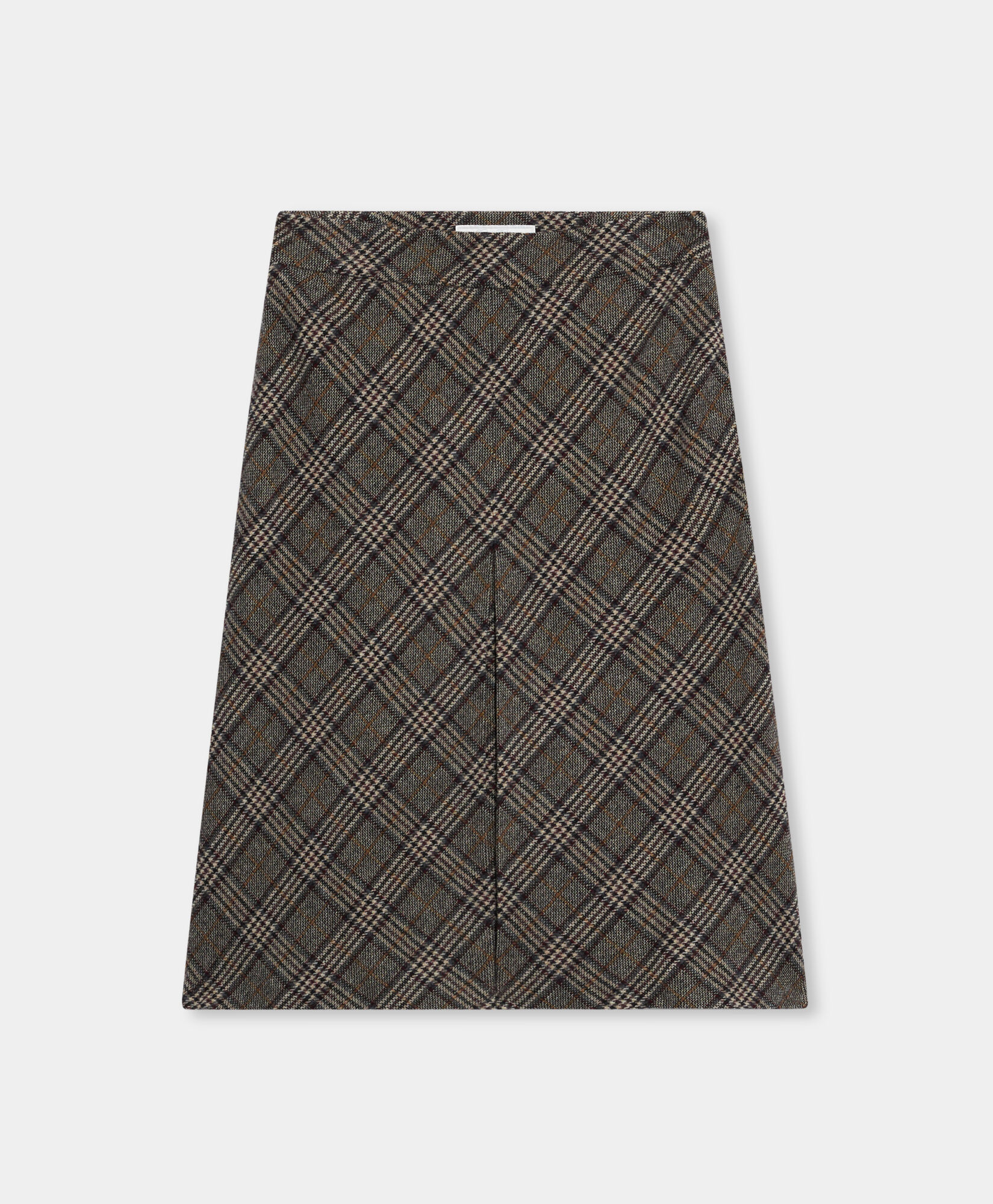 Multi Check Plaid Wool Skirt in Beige for Women Brooks Brothers EU