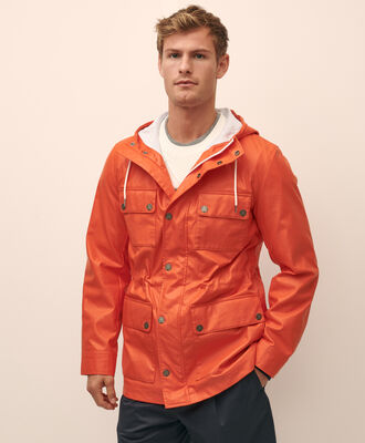 Brooks Brothers Double-Faced Raincoat Orange 1000103336US100219407