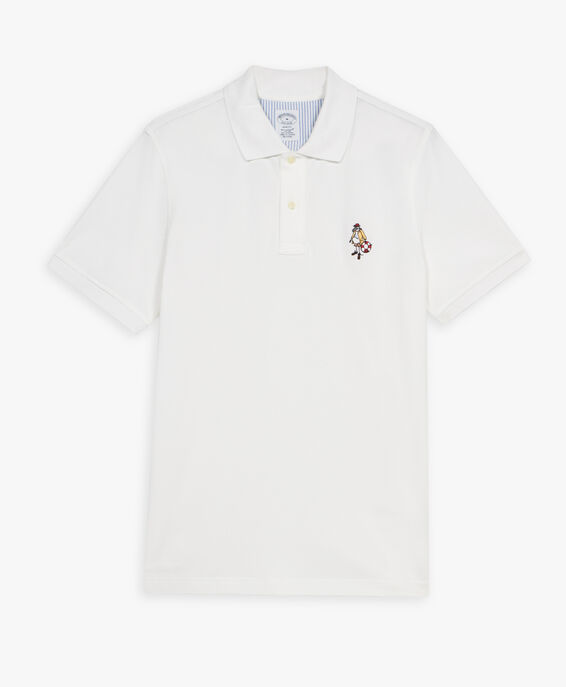 Brooks Brothers Polo bianca slim fit Henry in cotone Supima Bianco 1000098426US100208690