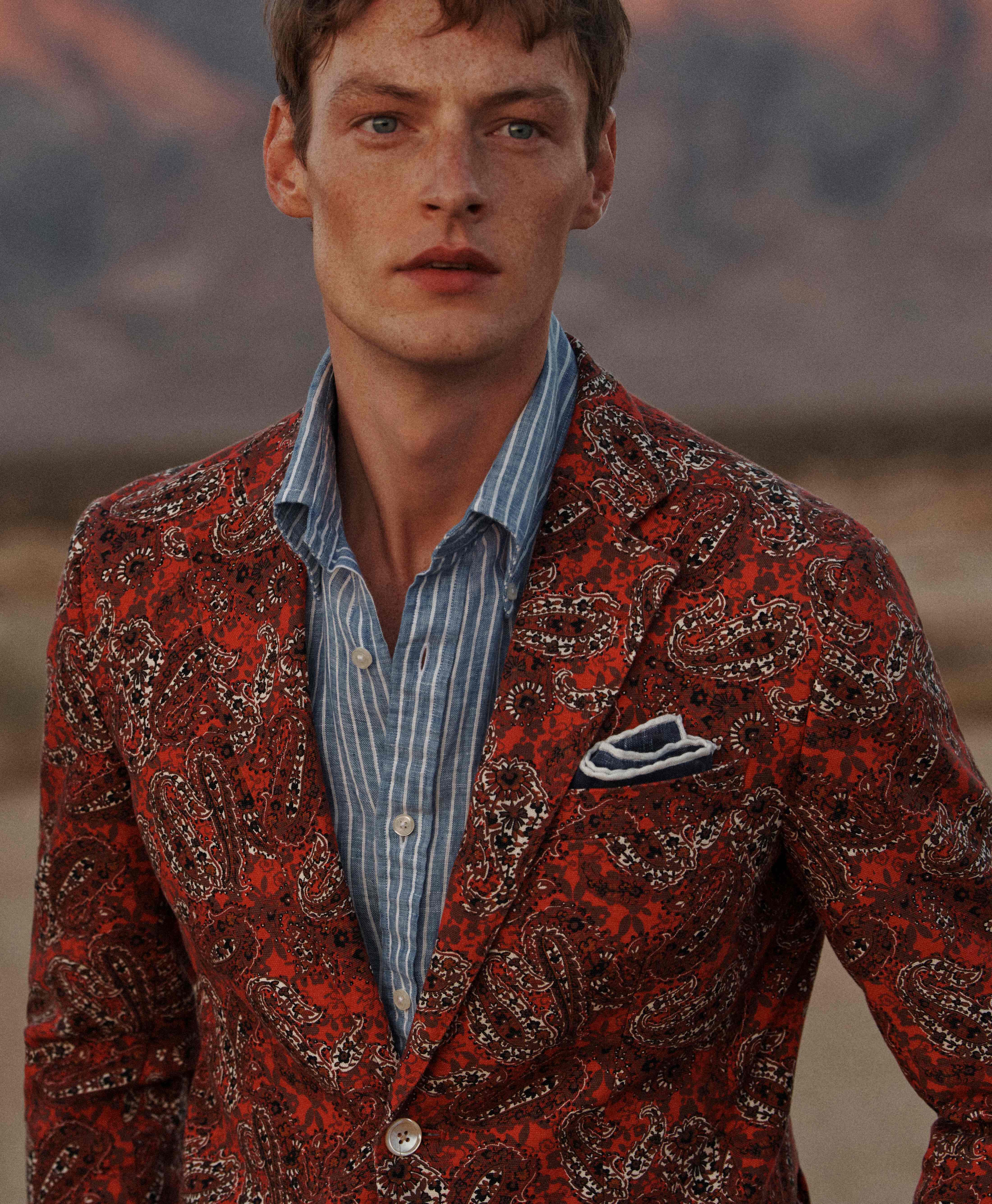 Camicia sportiva blu e bianca a righe regular fit in lino con collo button down in Blu da Uomo Brooks Brothers EU