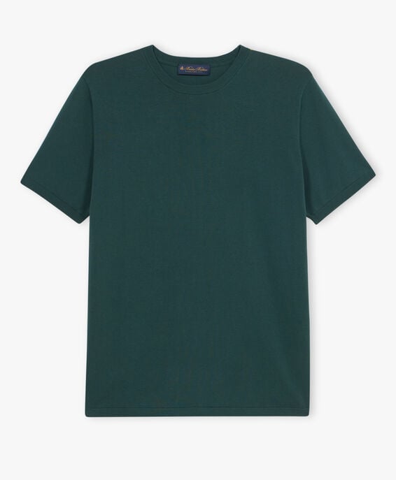 Brooks Brothers Green Mako Cotton Short Sleeve Sweater Green KNCRN027COPCO002GREEP001