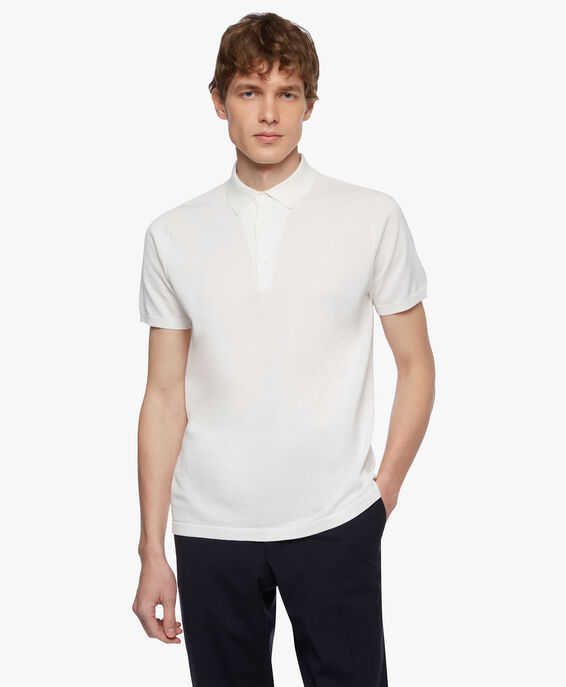 Brooks Brothers White Cotton Polo Shirt White KNPOL002COPCO002WHITP001