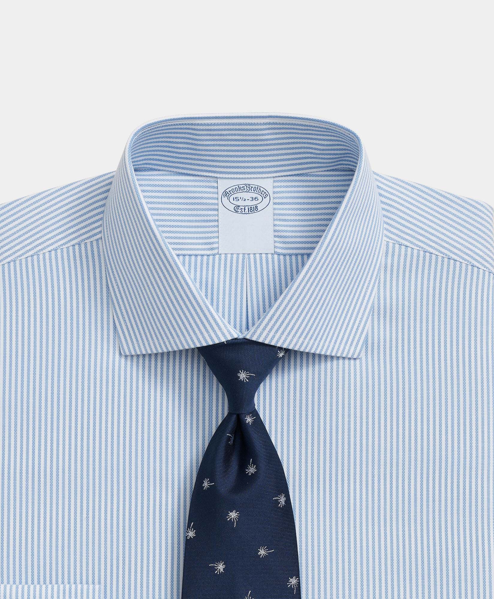 Brooks Brothers Slim Fit Non-Iron Royal Oxford Shirt with English Collar Blue 1000104105US100220312
