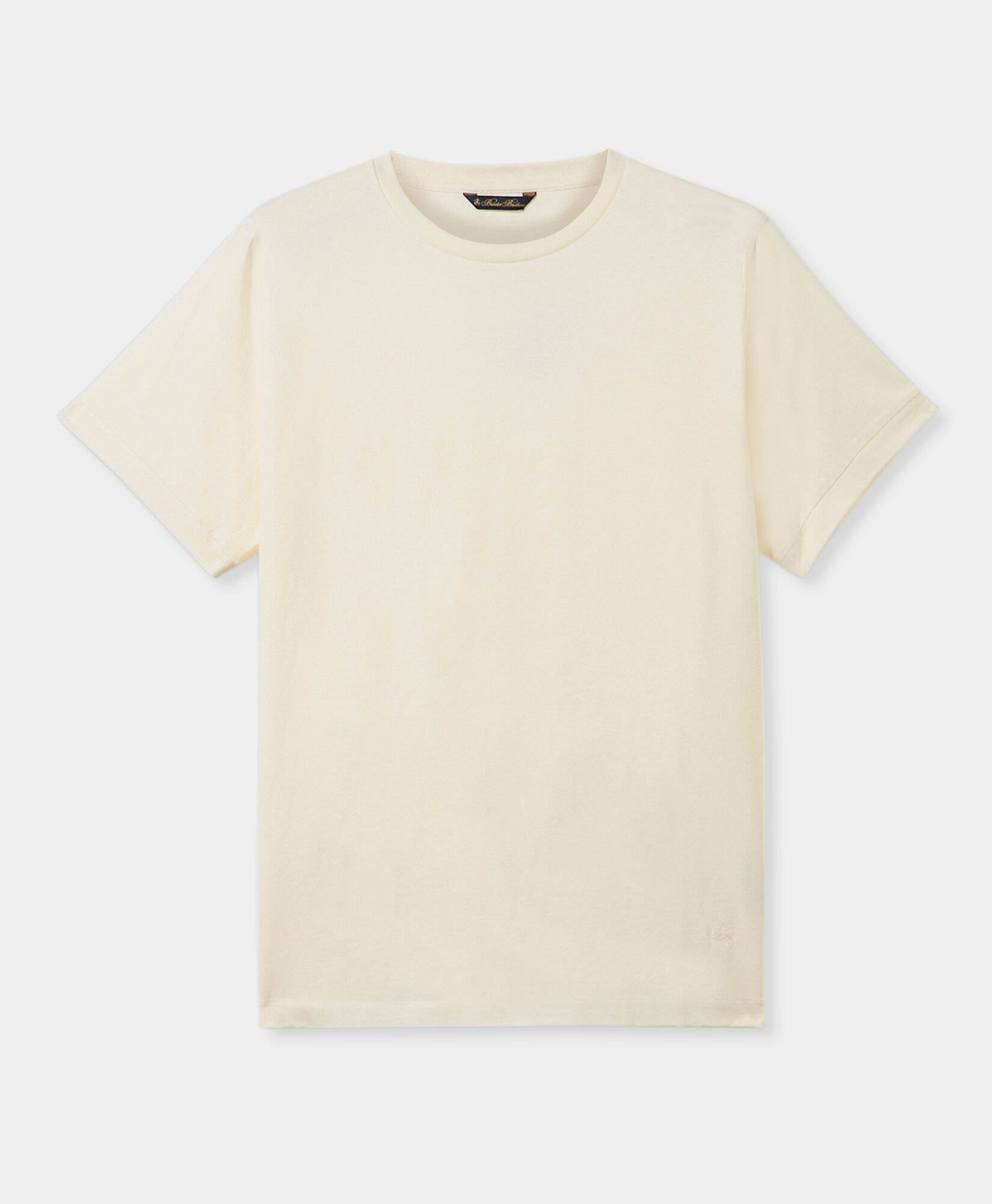 Brooks Brothers T-shirt Col Rond en Coton Mercerisé Ivoire KNTSH008COPCO001OWHTP001