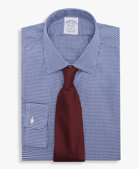 Brooks Brothers Camisa azul slim fit non-iron de algodón elástico con cuello ainsley Azul 1000096969US100204103