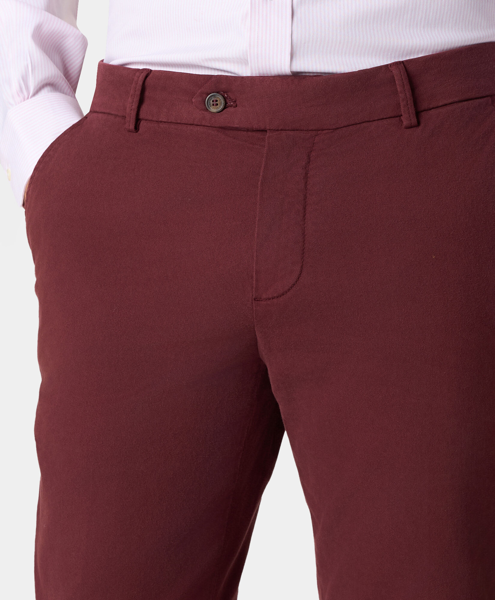 Brooks Brothers Slim Fit Cotton Chinos Burgundy CPCHI014COBSP002BORDP001
