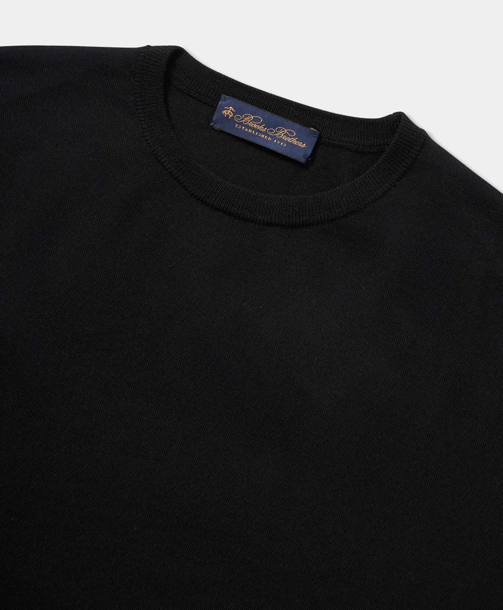 Brooks Brothers Merino Wool Crewneck Sweater Black KNCRN035WOPWO006BLAKP001