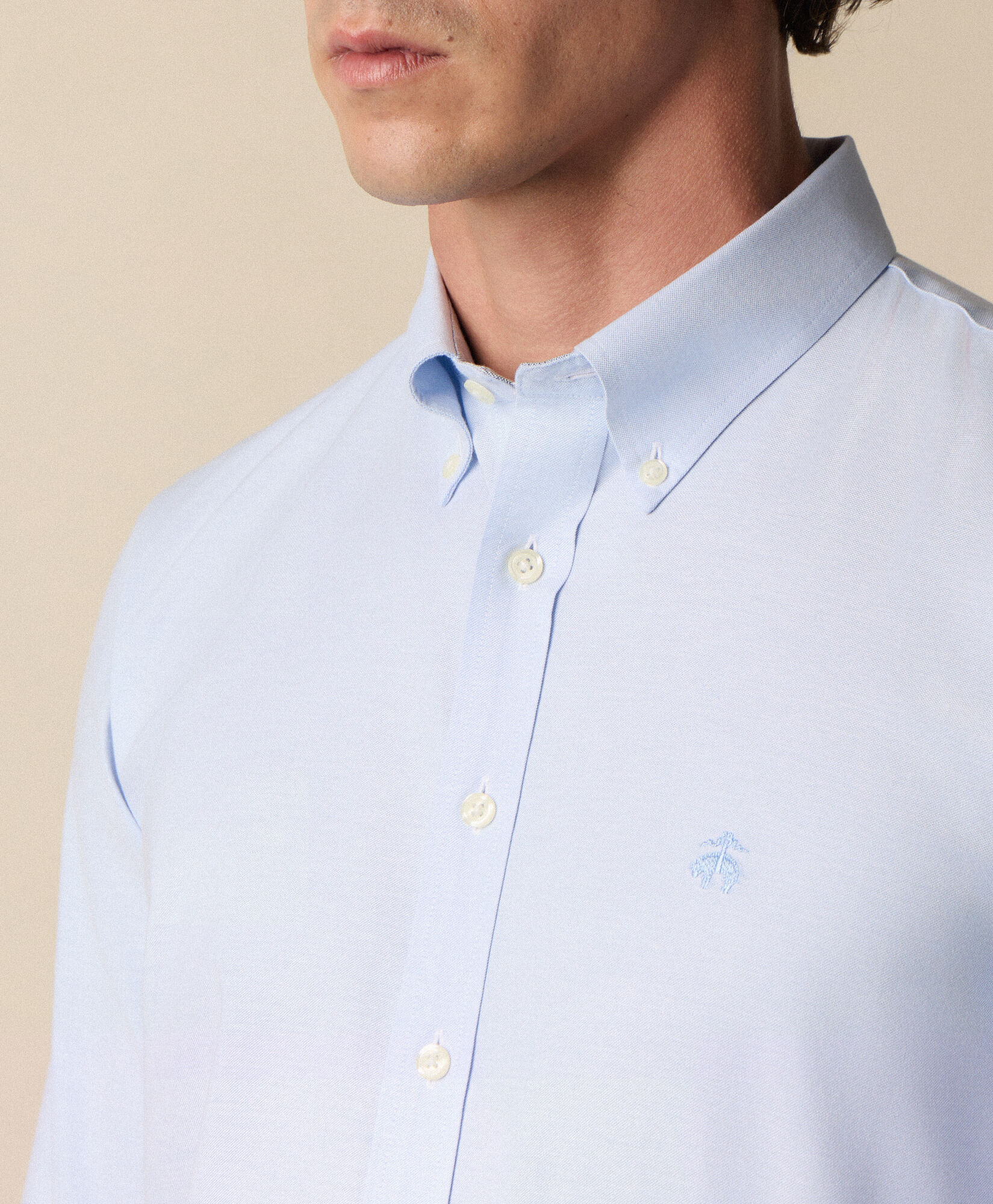 Brooks Brothers Chemise Slim Fit Oxford Non-Iron avec Col Button Down Bleu 1000095301US100199969