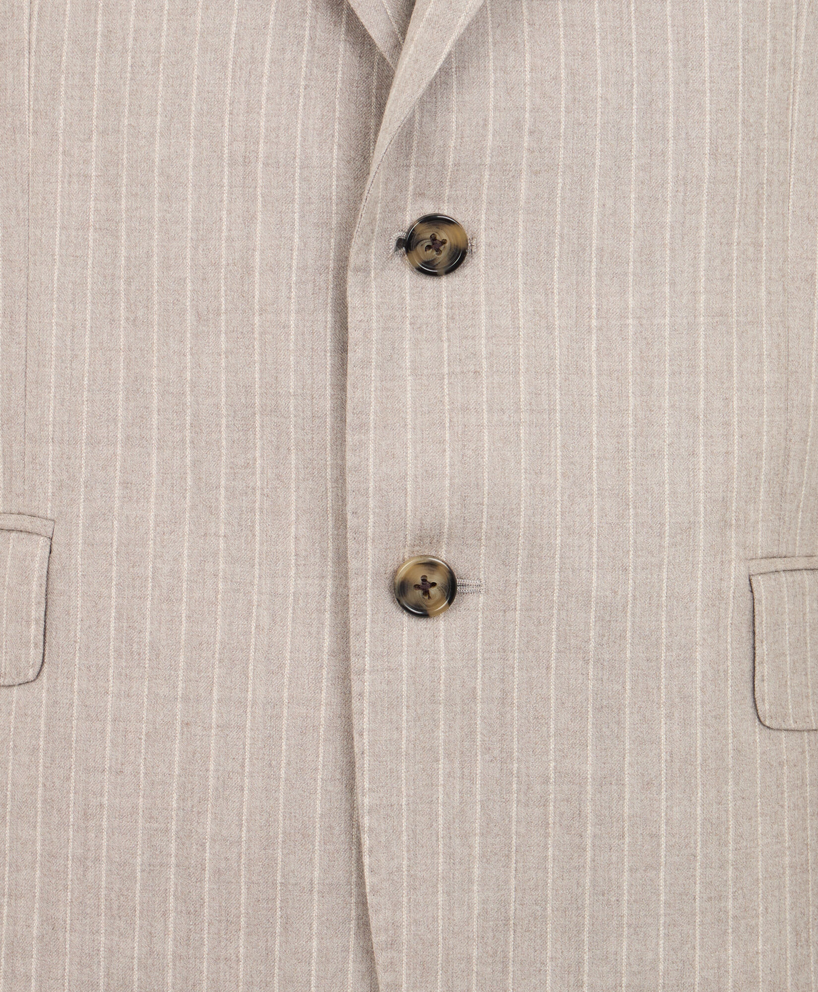 Brooks Brothers Costume en Laine Vierge à Rayures Fines Sable STREG064WVPWV003SANDF001