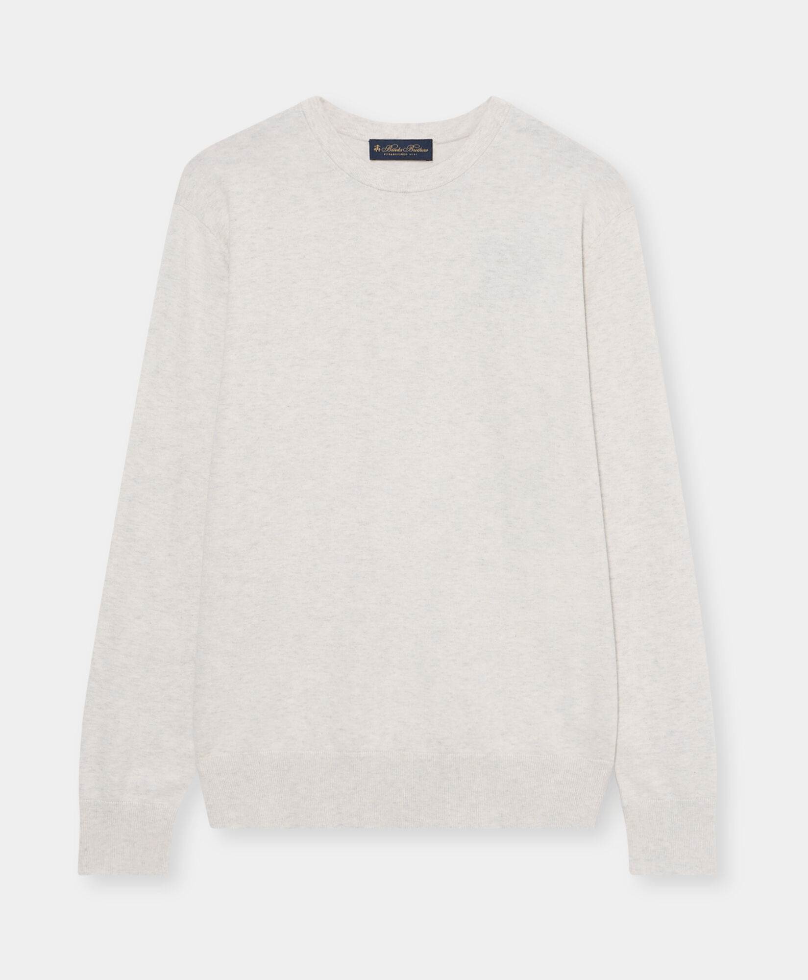 Brooks Brothers Sweter z Okrągłym Dekoltem z Bawełny i Kaszmiru Lód KNCRN079COBWS002ICEPL001