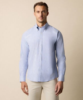 Camicia Regular Fit Non-Iron in Supima Oxford Pinpoint Stretch con