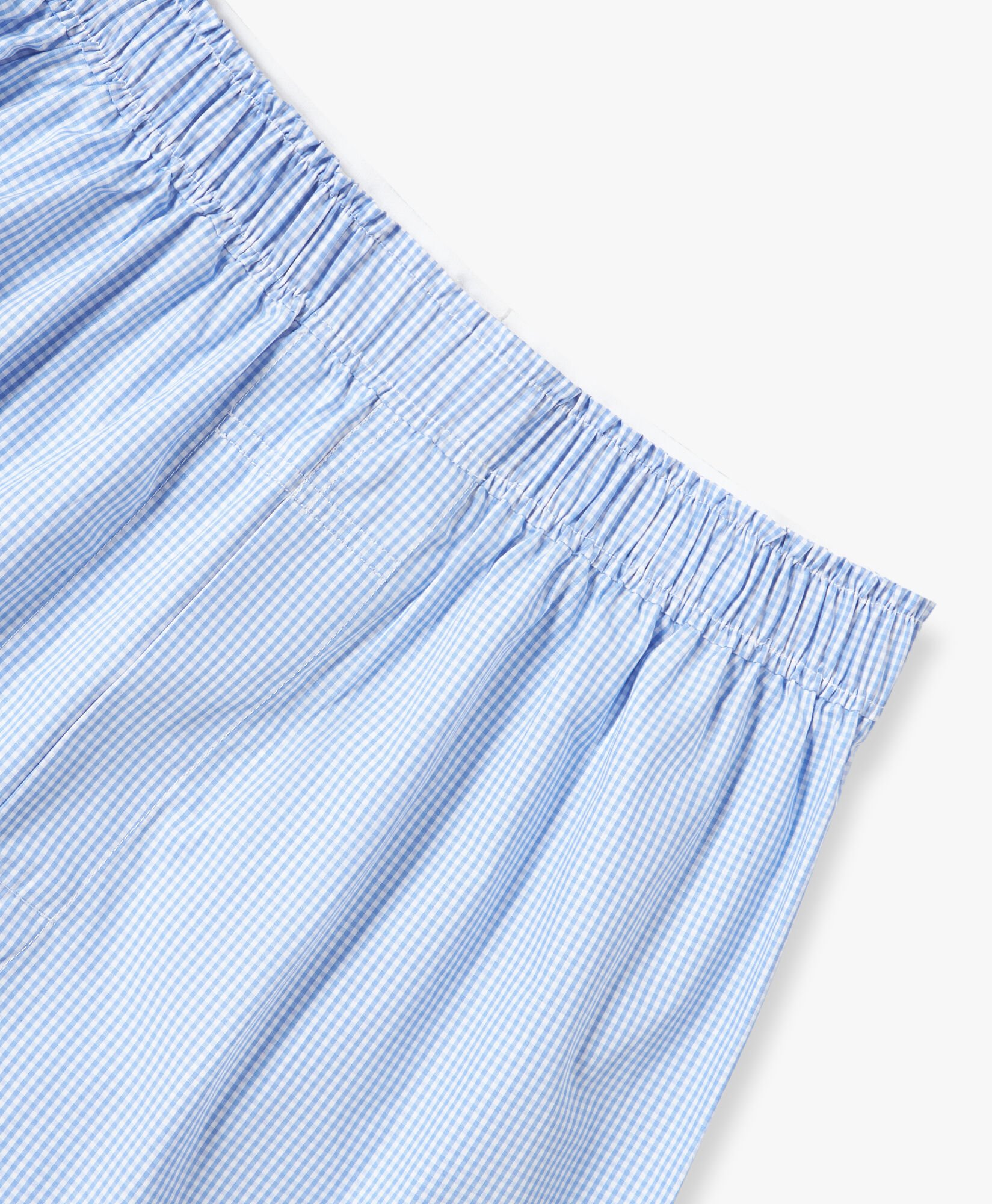 Brooks Brothers Light Blue Checked Cotton Boxers Light Blue UNDER003COPCO001LTBLF001