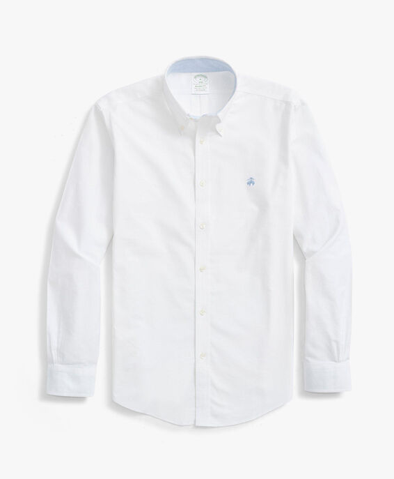 Brooks Brothers Camisa de sport corte slim Milano non-iron de Oxford elástico con cuello button down Blanco 1000069312US100143551