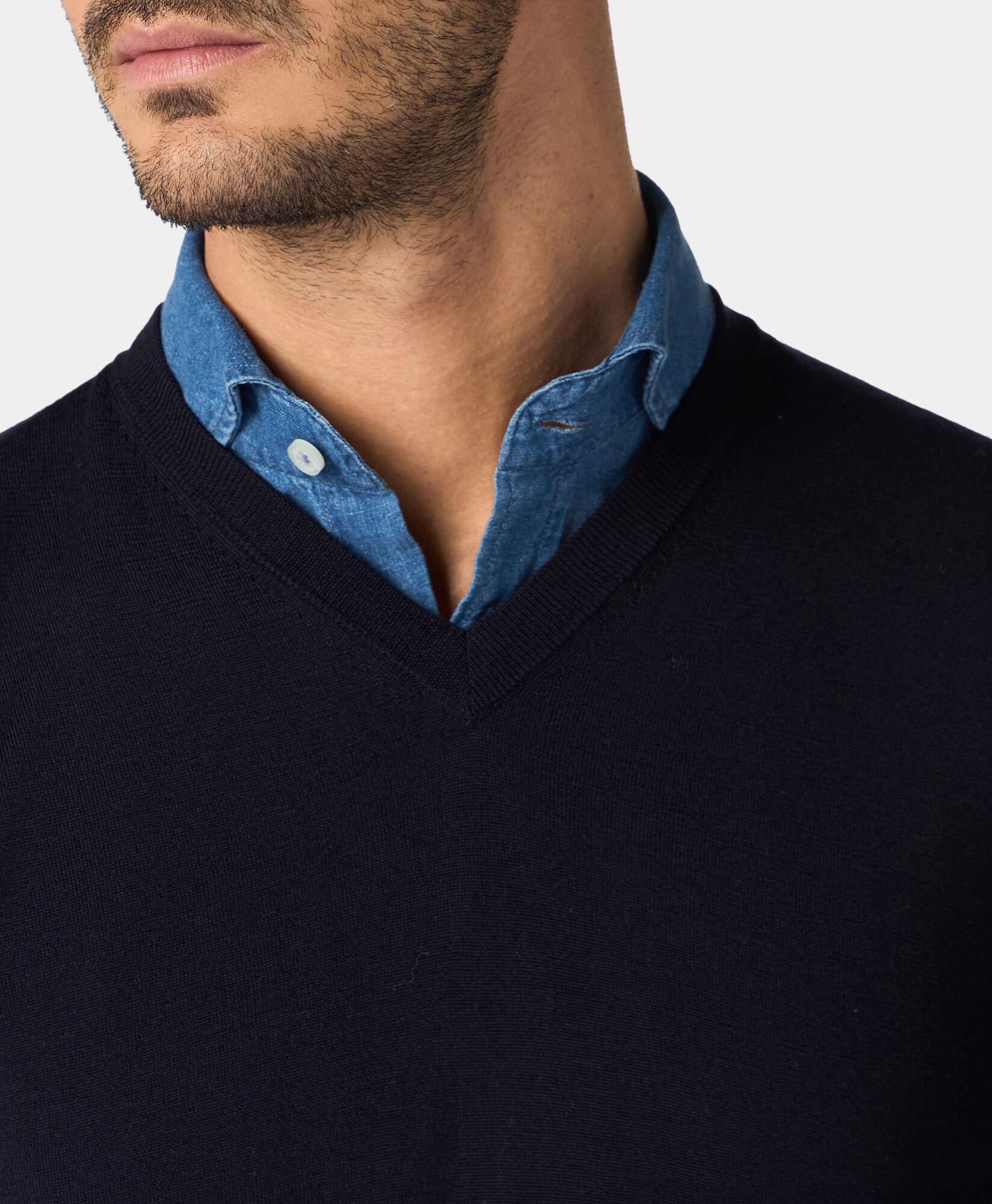 Brooks Brothers V-Neck Merino Wool Sweater Navy KNVNK005WOPWO006NAVYP001