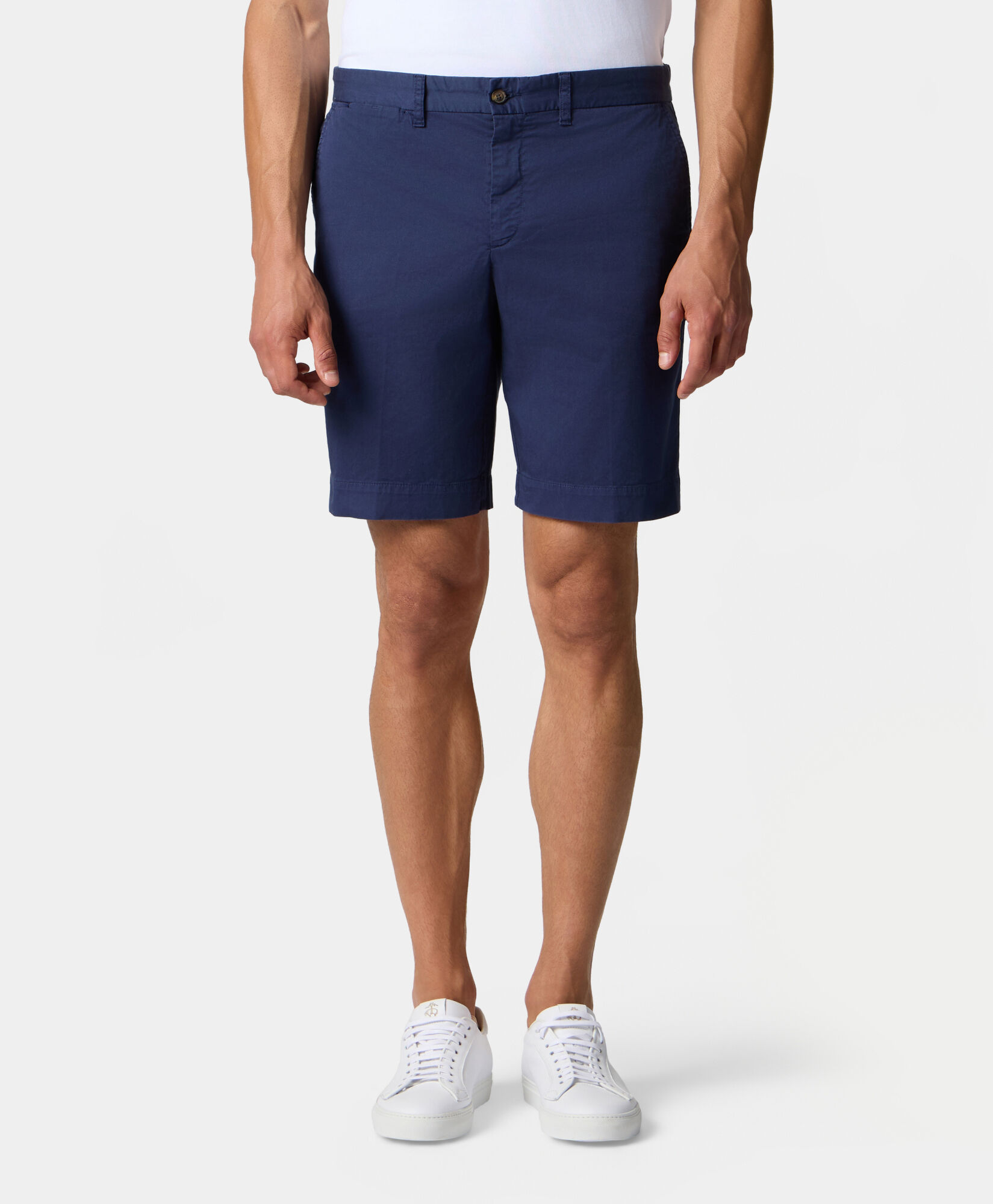 Brooks Brothers Stretch Cotton Gabardine Bermuda Shorts Blue CPBER007COBSP002BLUEP001