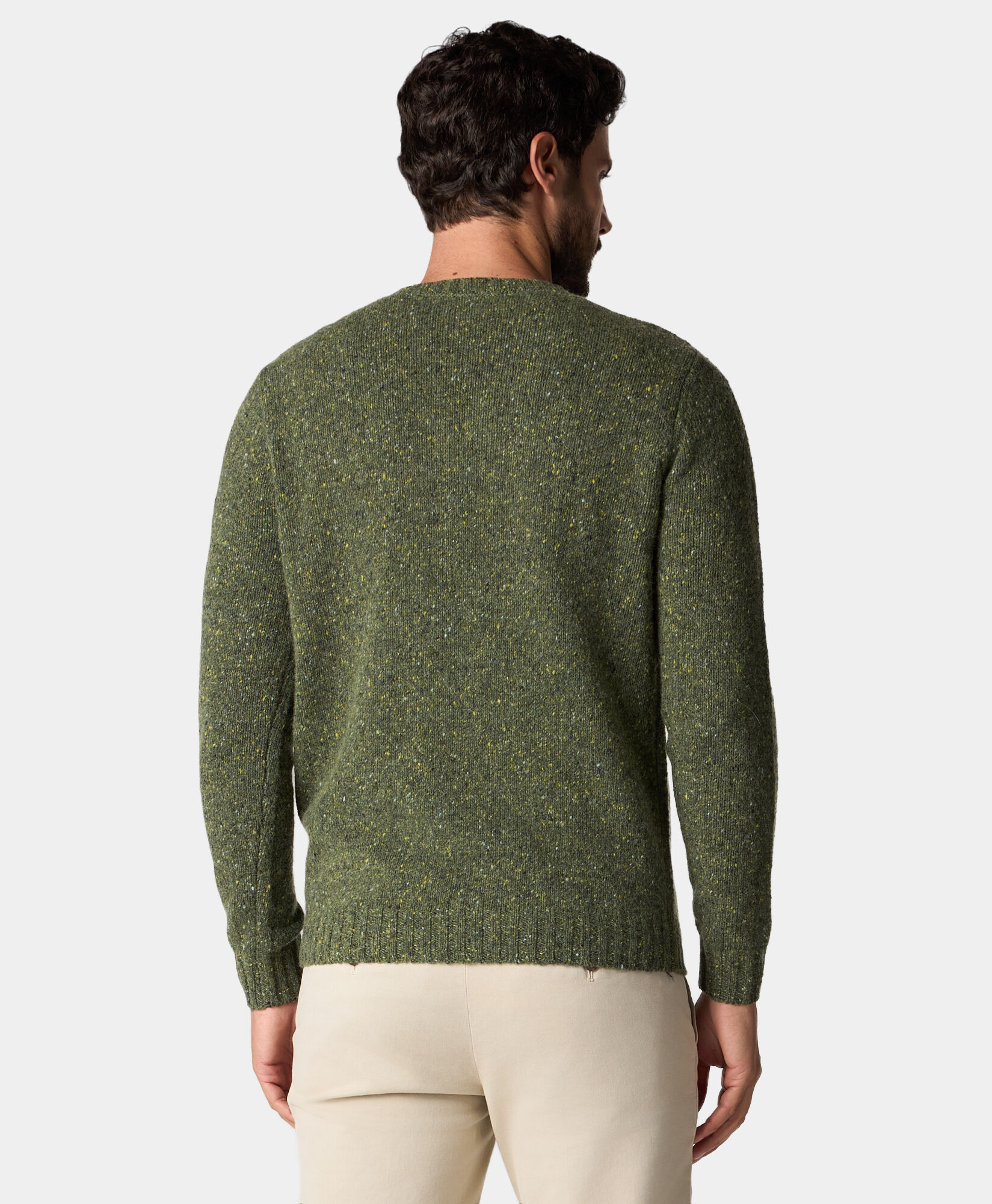 Speckled Wool Crewneck Sweater in Military for Men Brooks Brothers UK