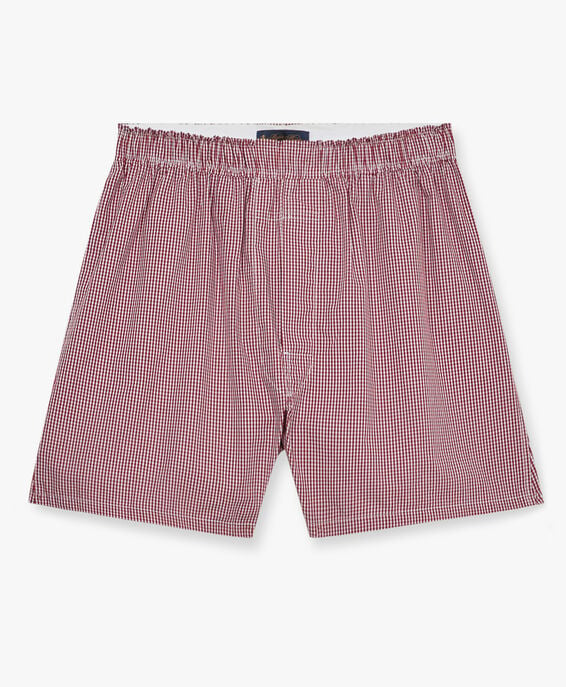 Brooks Brothers Red Checked Cotton Boxers Red UNDER003COPCO001REDF0001