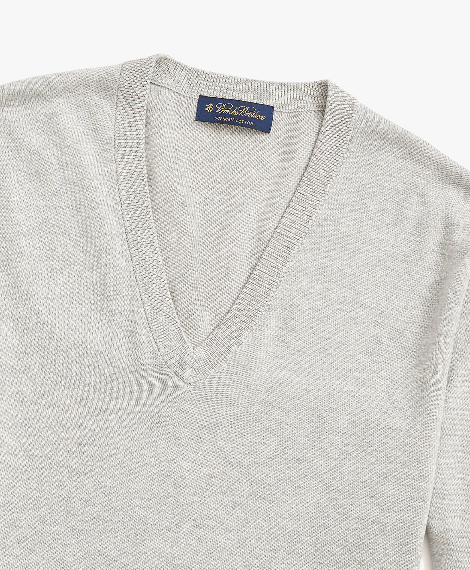 Supima Cotton V Neck Sweater in Grey for Men Brooks Brothers EU