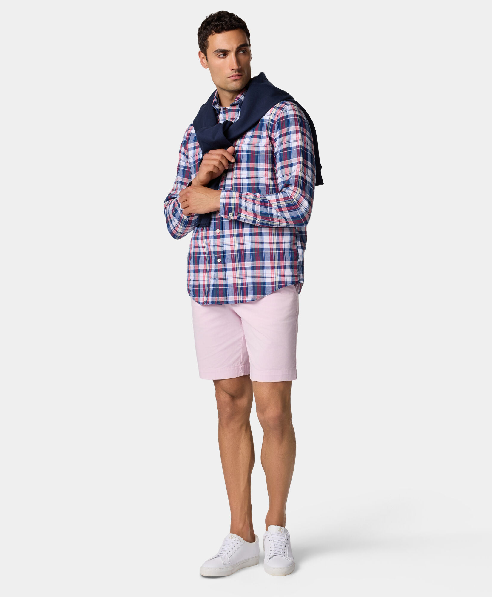 Brooks Brothers Stretch Cotton Gabardine Bermuda Shorts Pink CPBER007COBSP002PINKP001