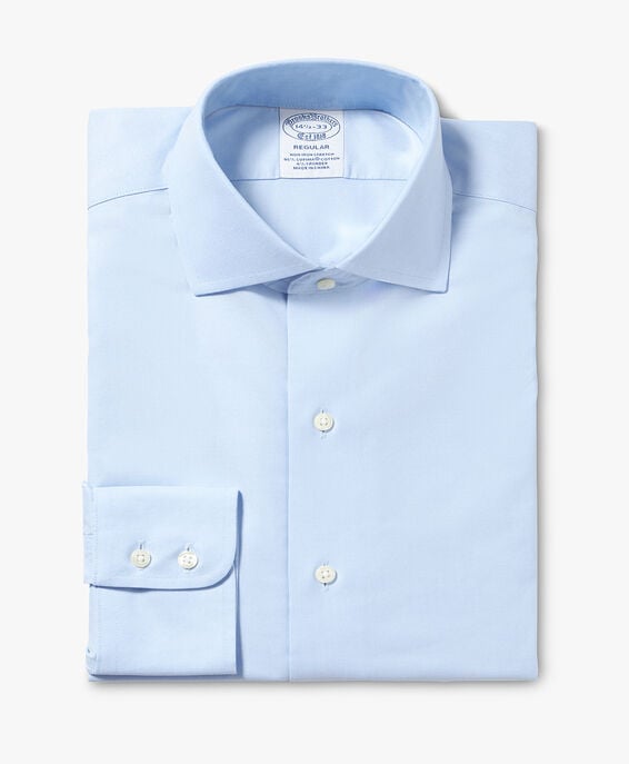 Brooks Brothers Camisa de algodón elástico azul pastel non-iron corte regular con cuello inglés abierto Azul Pastel 1000097508US100205356