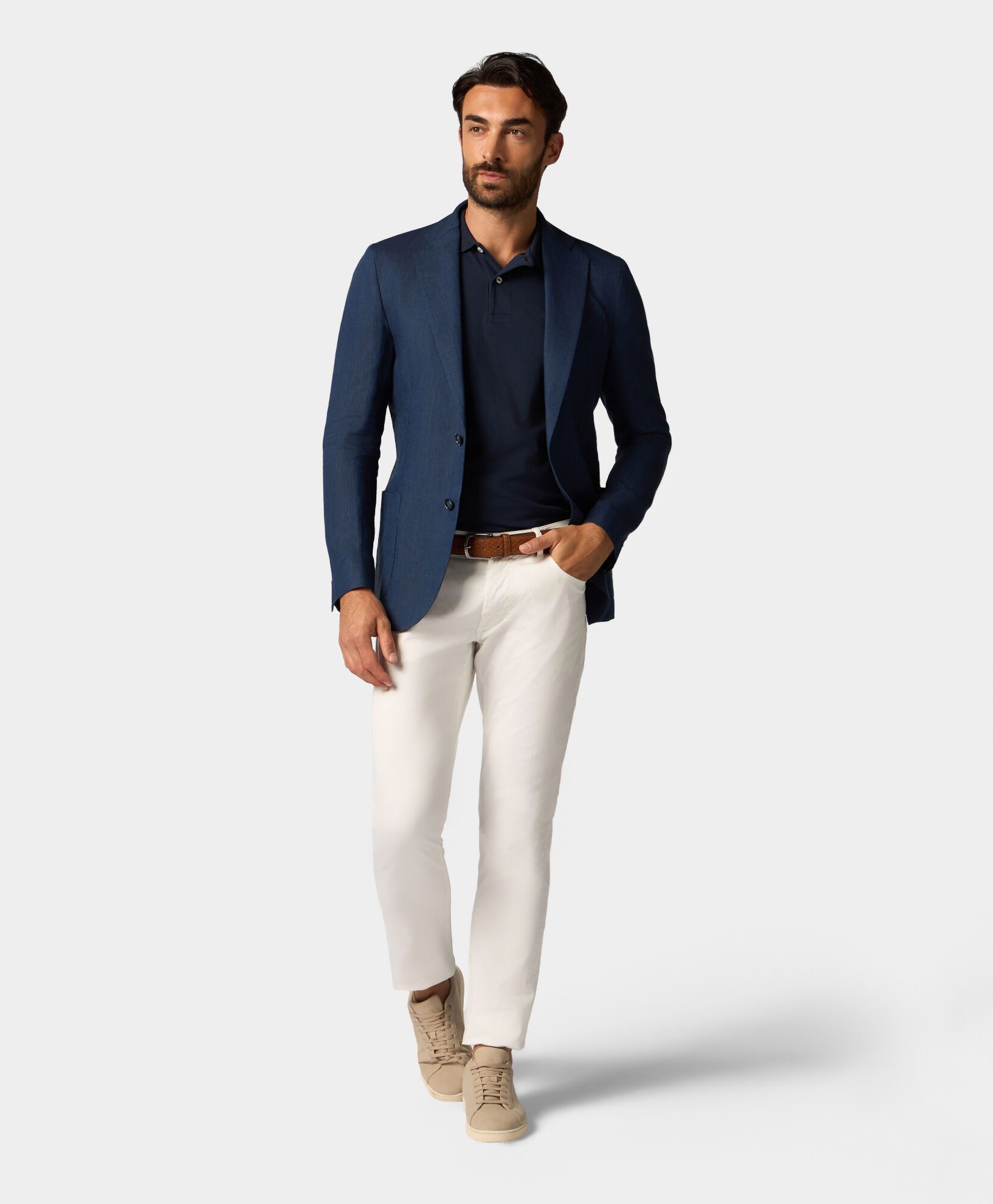 Brooks Brothers Pantalon 5-Pocket en Coton Stretch Blanc CPFPK021COBSP002WHITP001