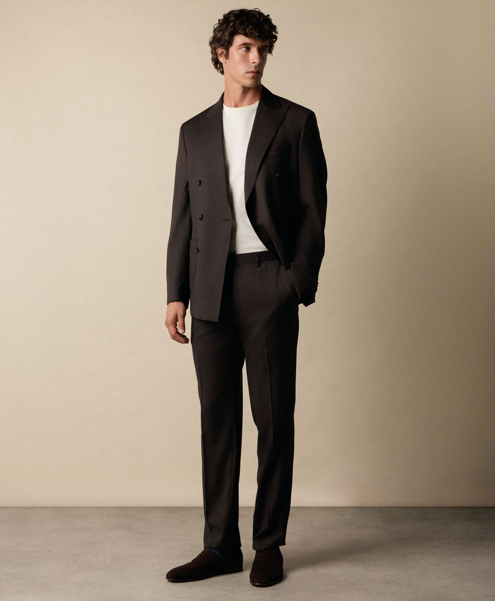 Brooks Brothers T-shirt Col Rond en Coton Mercerisé Ivoire KNTSH008COPCO001OWHTP001