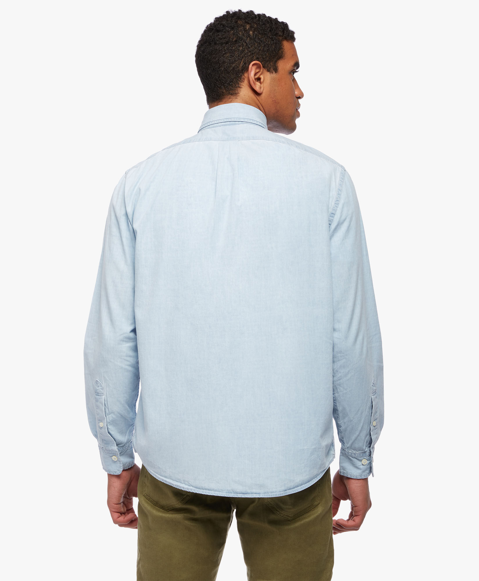 Light blue outlet polo button down