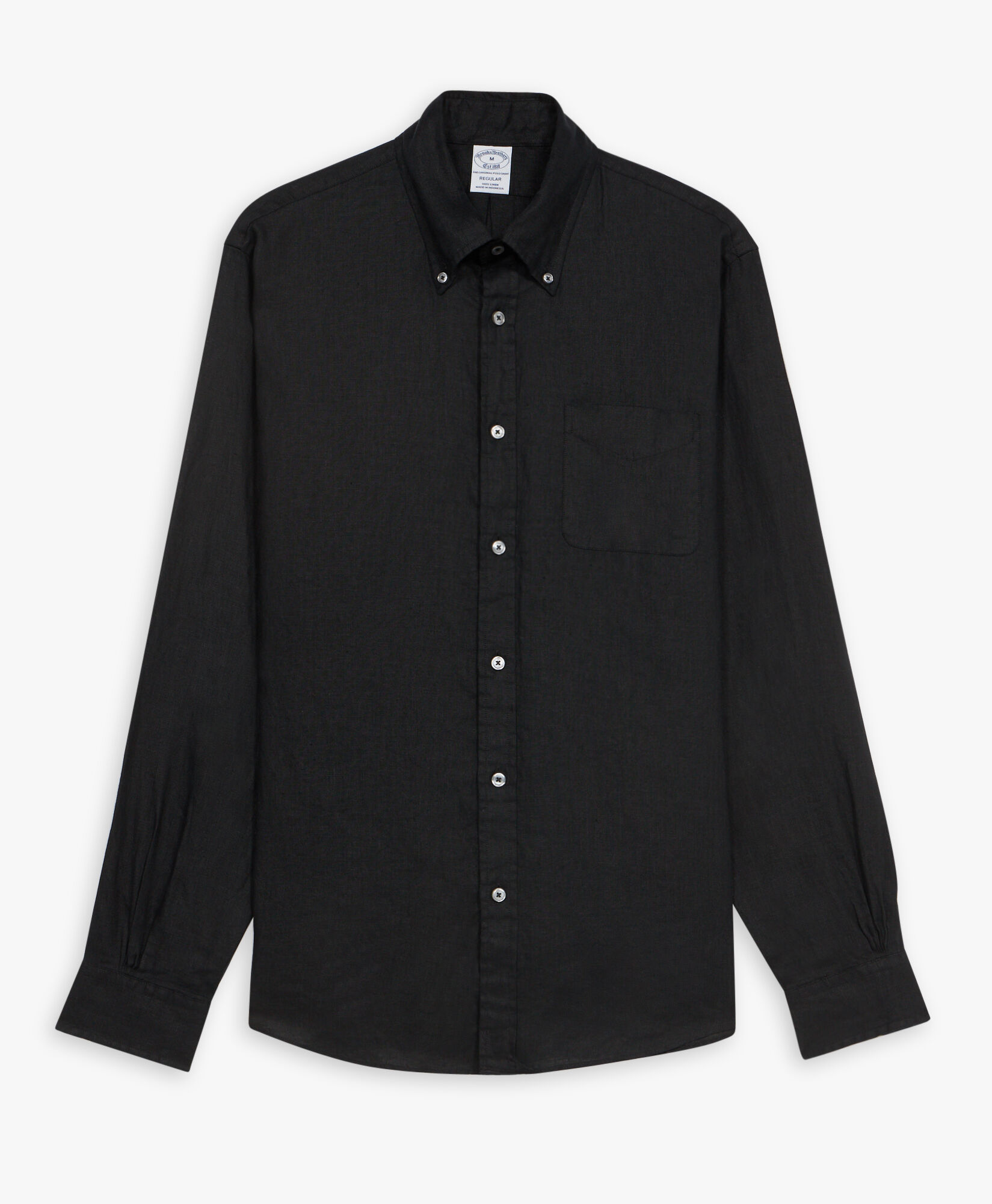 Black dress shirt button down collar outlet