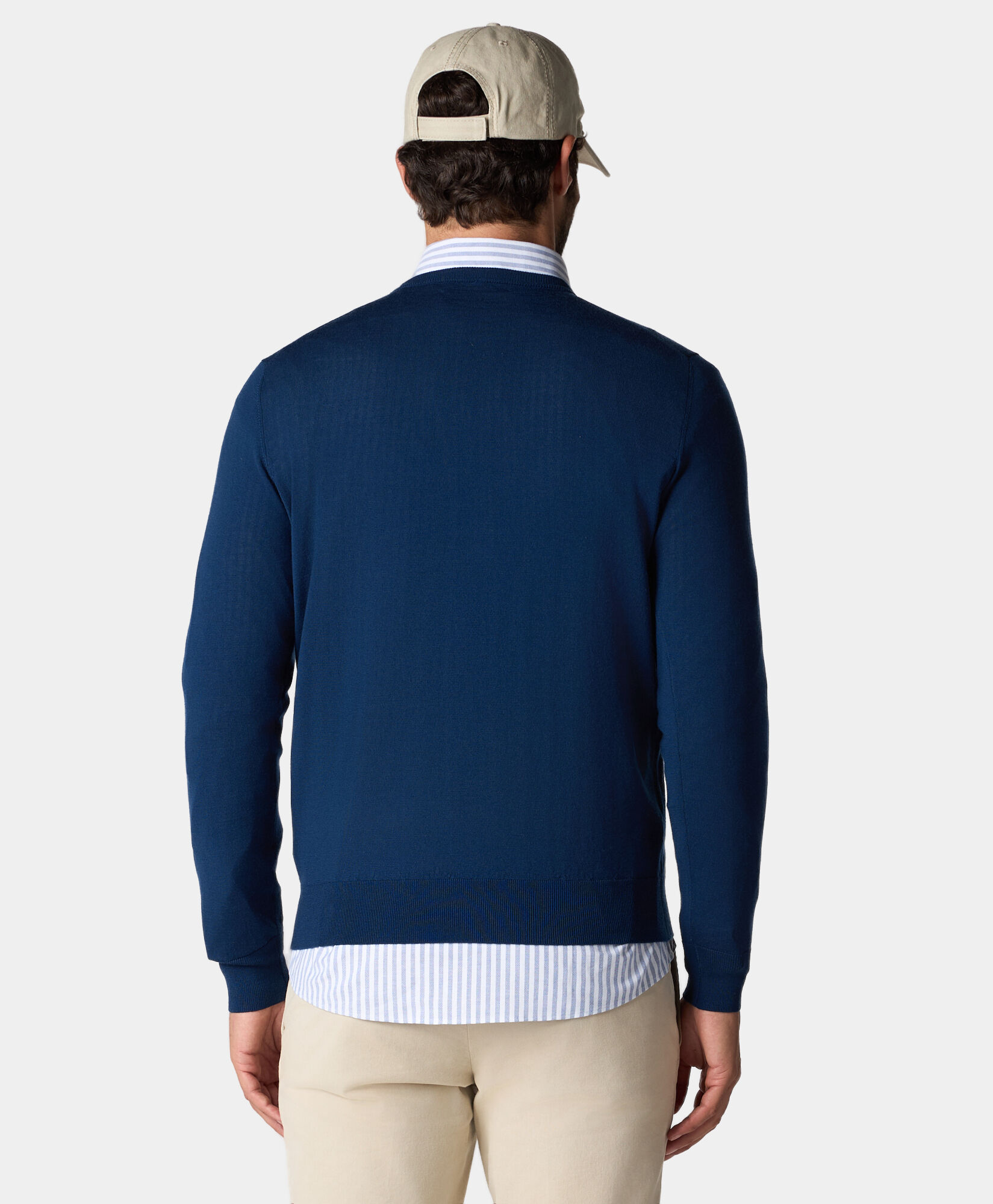 Merino Wool Crewneck Sweater in Bluette for Men Brooks Brothers UK