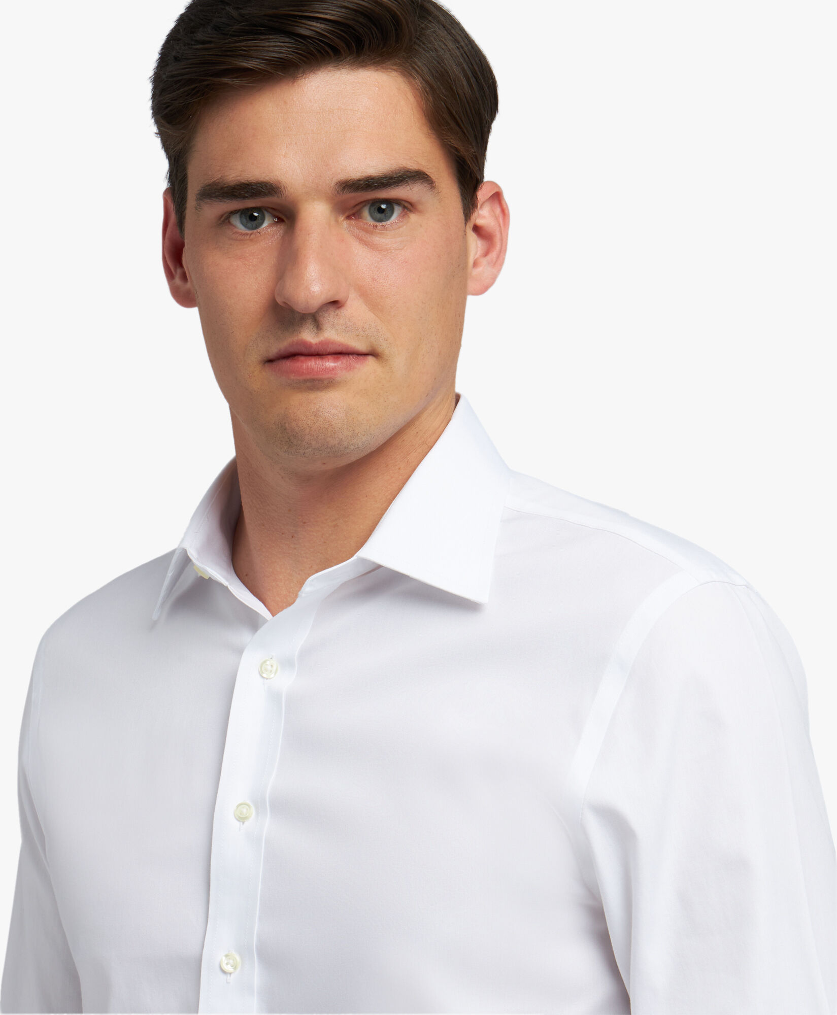 Brooks Brothers Slim Fit Non-Iron Oxford Pinpoint Shirt with Ainsley Collar White 1000096589US100202510