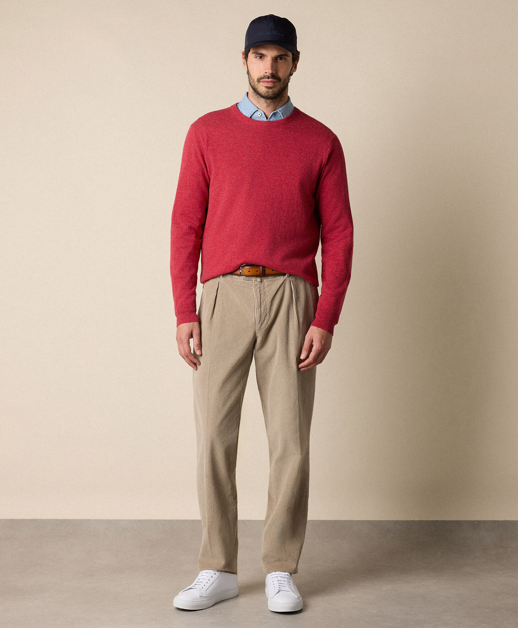 Brooks Brothers Pull Col Rond en Cachemire Rouge KNCRN050WSPWS001REDPL001