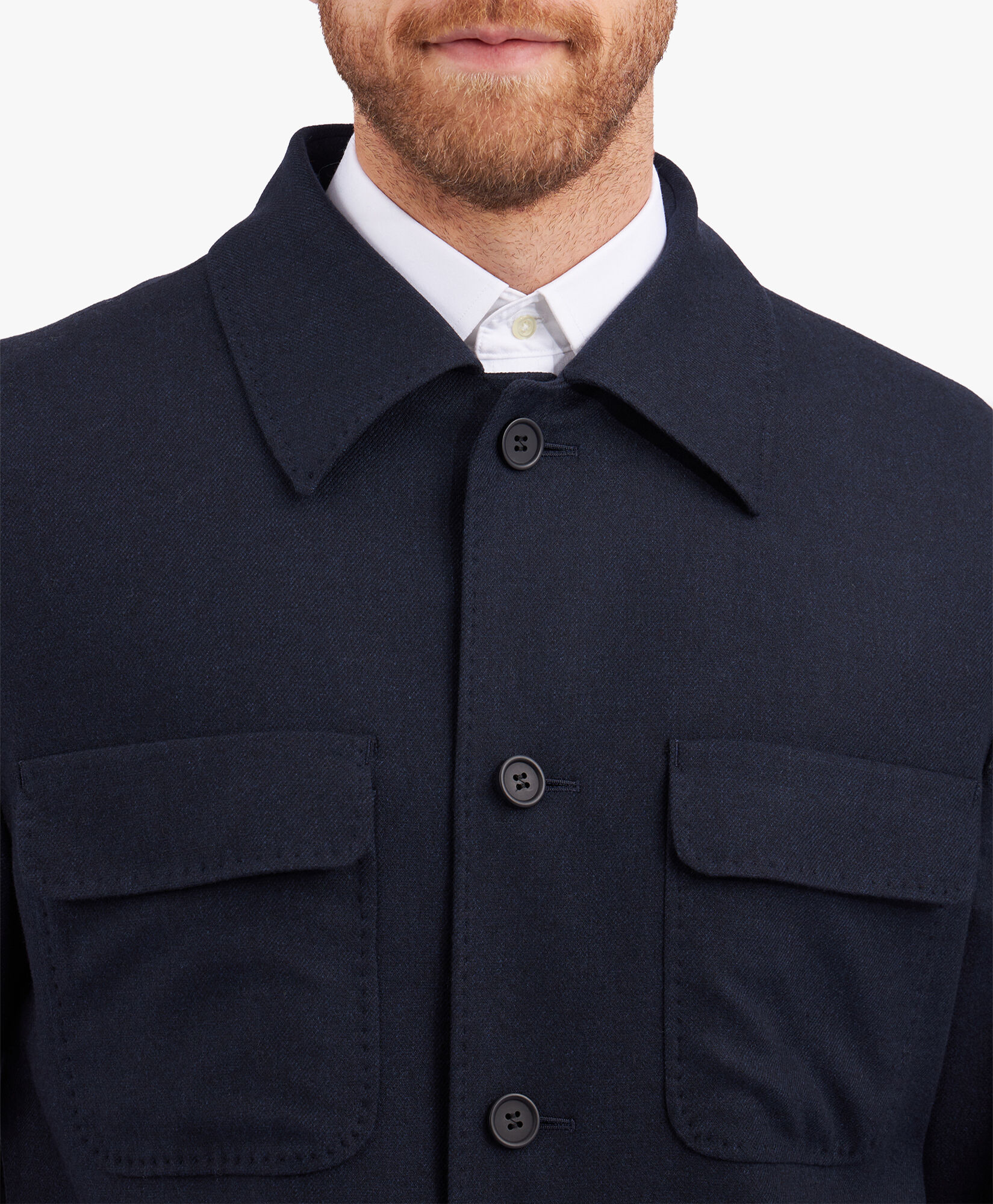 Navy Blue Wool Blend Overshirt Jacket in Navy for Men Brooks Brothers EU