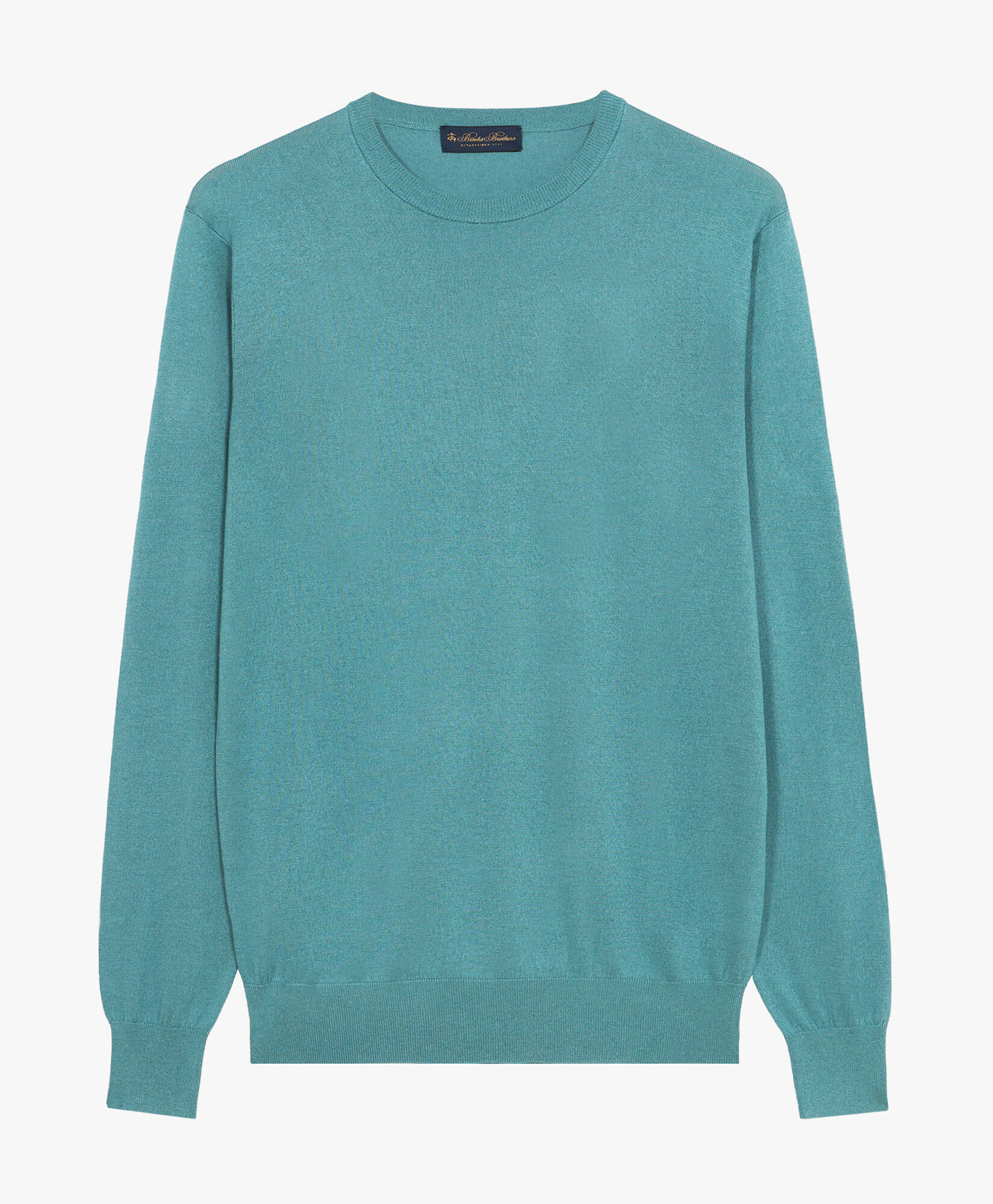 Sage Silk Cashmere Blend Crew Neck Sweater