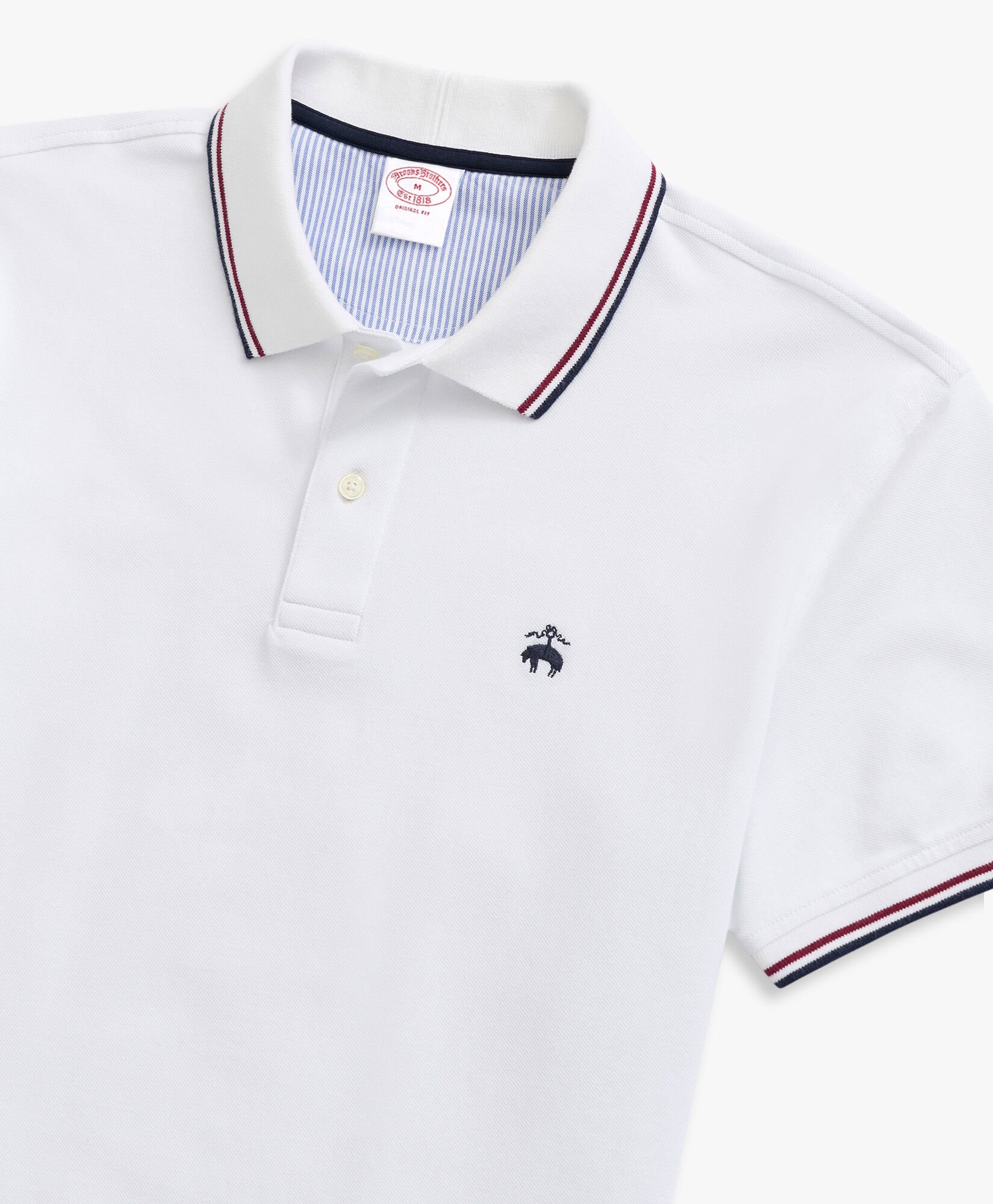 Brooks Brothers Golden Fleece Stretch Cotton Pique Tennis Polo White 1000090715US100187460