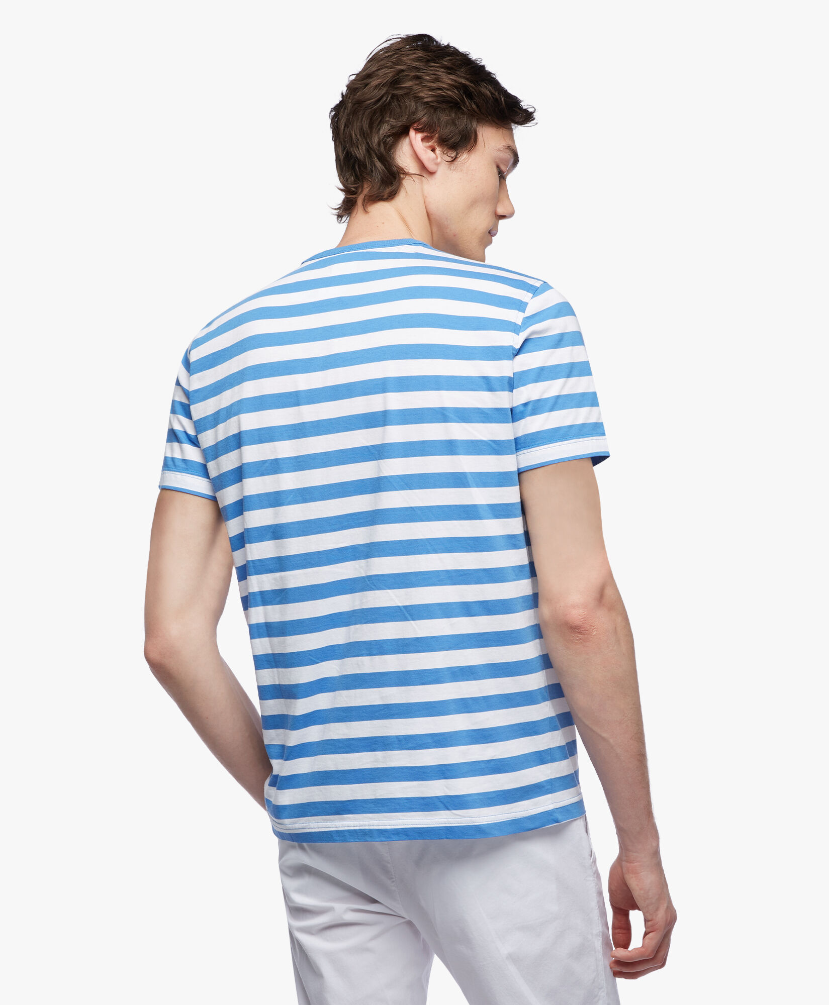 Supima Cotton Slim Striped T Shirt in Open Blue for Men Brooks Brothers UK