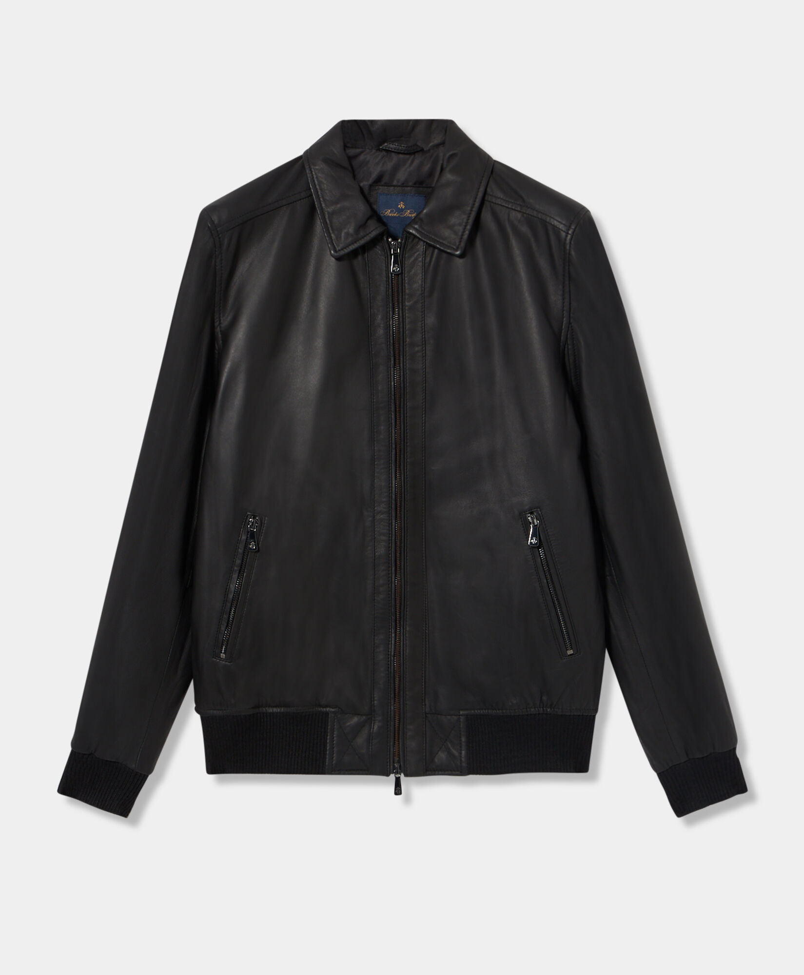 Leather Bomber Jacket in Black for Men | Brooks Brothers® EU