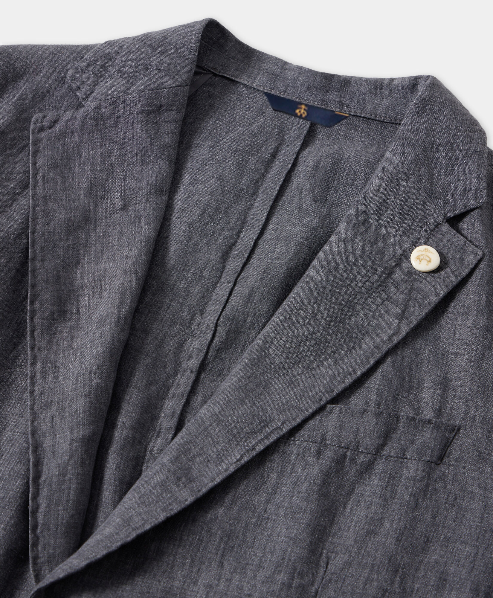 Brooks Brothers Linen Single-Breasted Blazer Dark Grey JKREG070LIPLI001DKGRP001