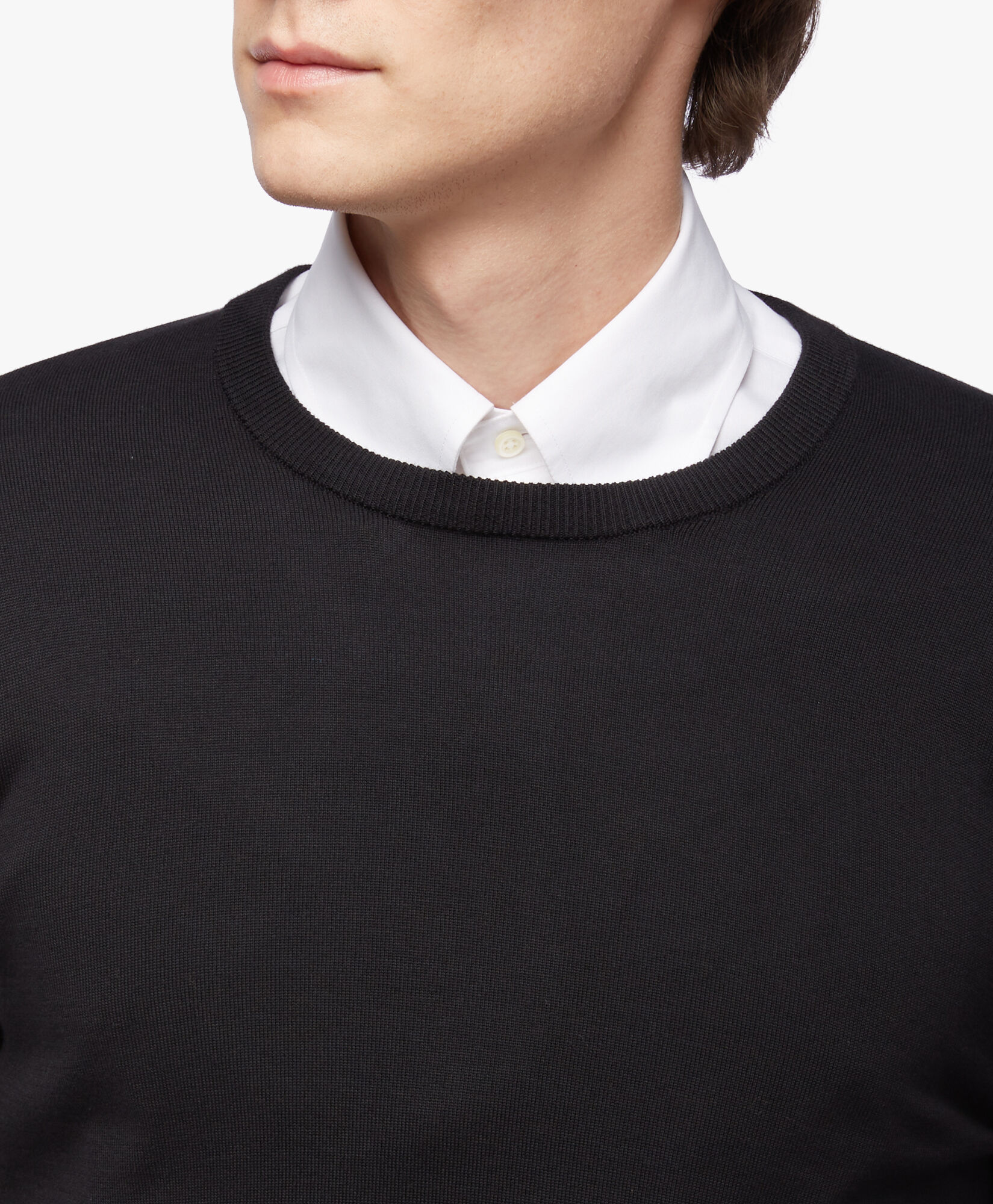 Supima Cotton Crewneck Sweater in Black for Men Brooks Brothers UK