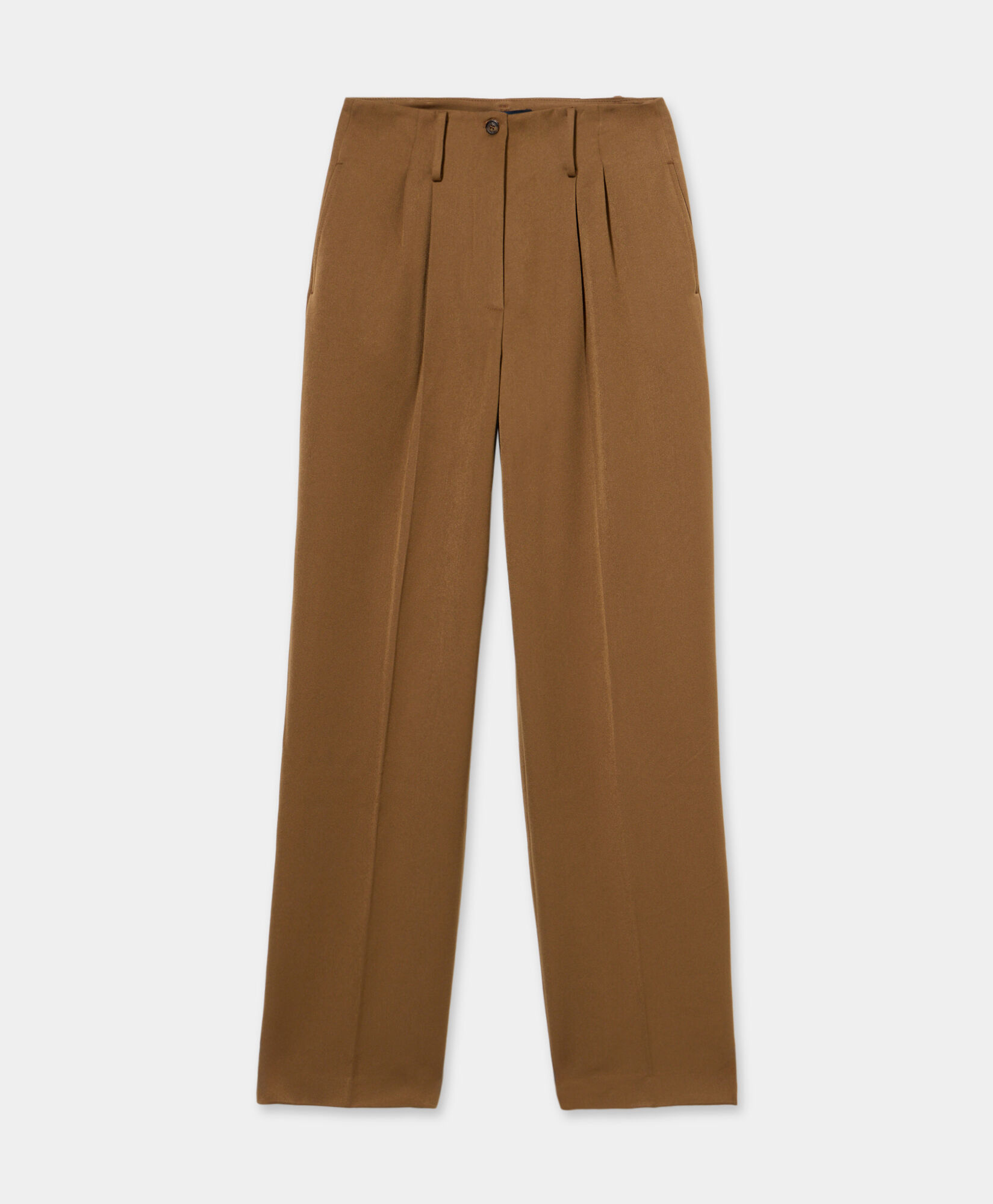 Brooks Brothers Pantalons à Jambe Large avec Plis Camel CPHWS002PLBRY002CAMEP001