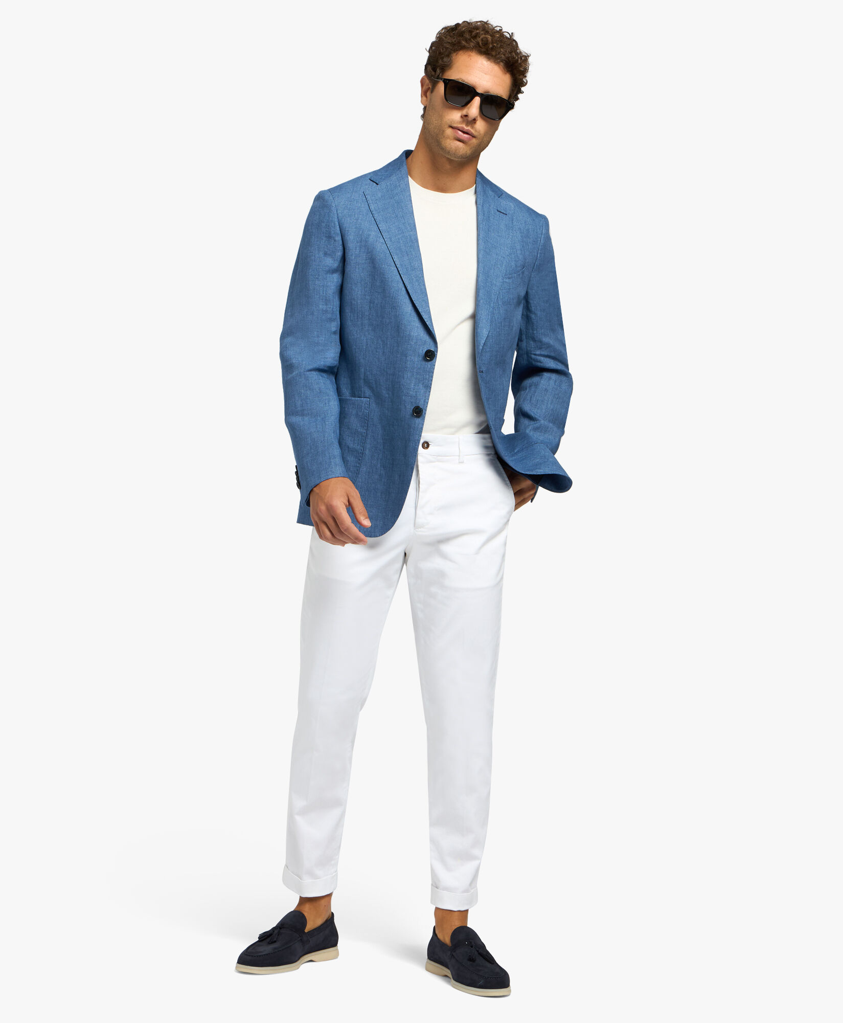 Bluette Linen Blazer in Bluette for Men Brooks Brothers EU