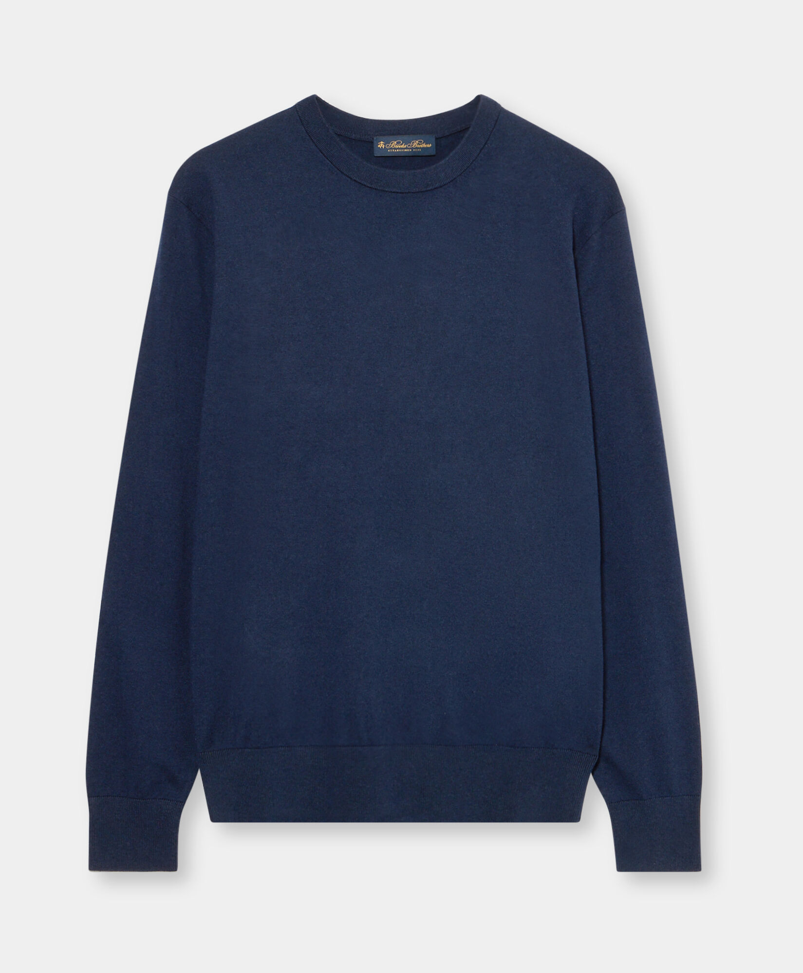 Brooks Brothers Sweter z Okrągłym Dekoltem z Bawełny i Kaszmiru Granatowy KNCRN079COBWS002NAVYP001