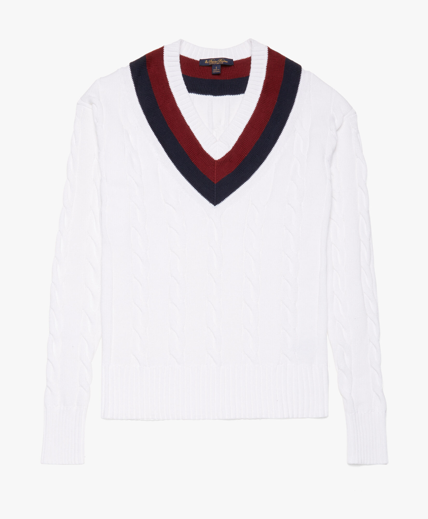 Supima Cotton Tennis Sweater in White Brooks Brothers UK